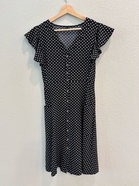 Black & White Polka Dot Midi Dress